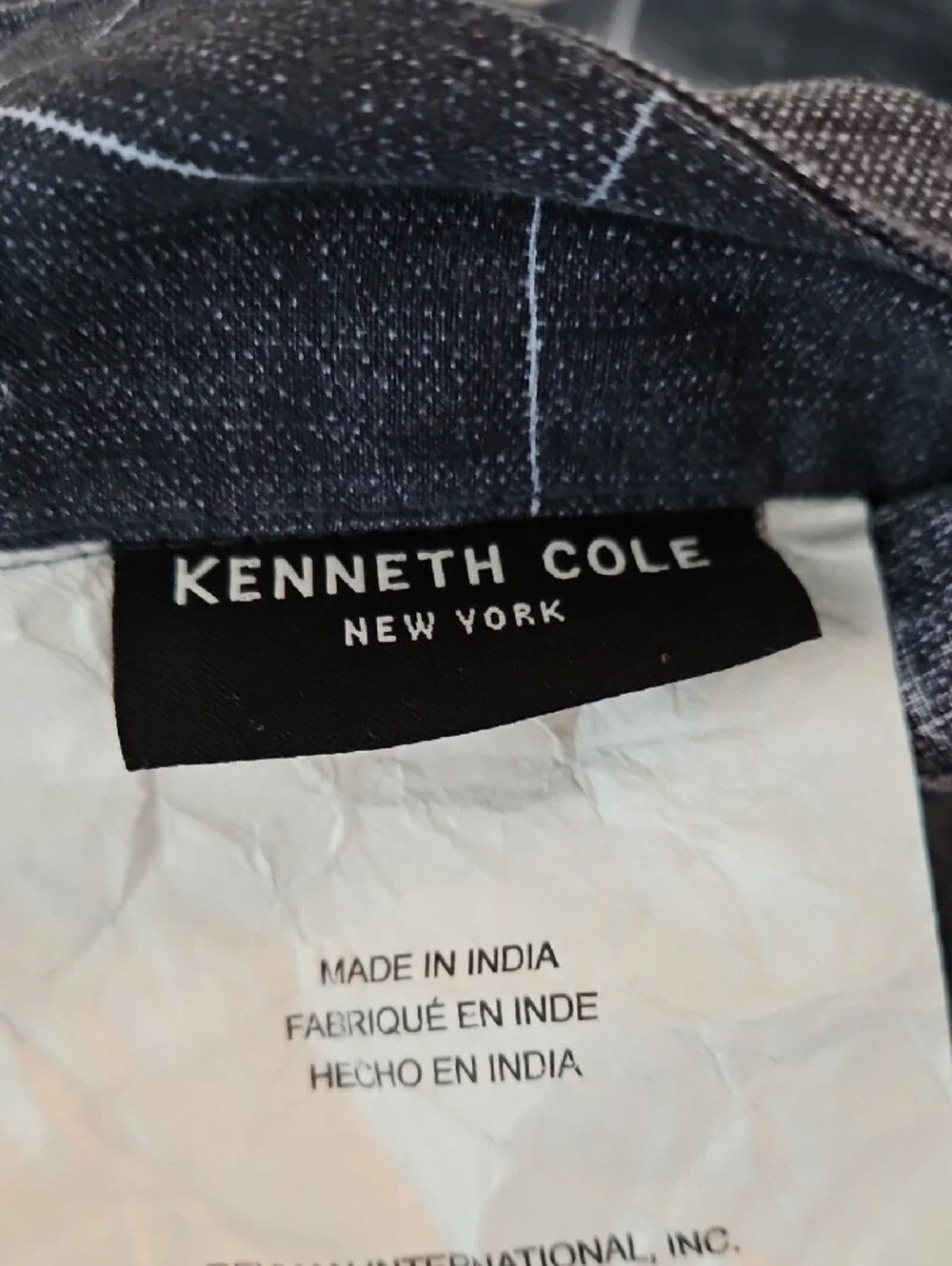 Kenneth Cole Charcoal Gray Holden Grid Reversible Cotton Twin Duvet Cover